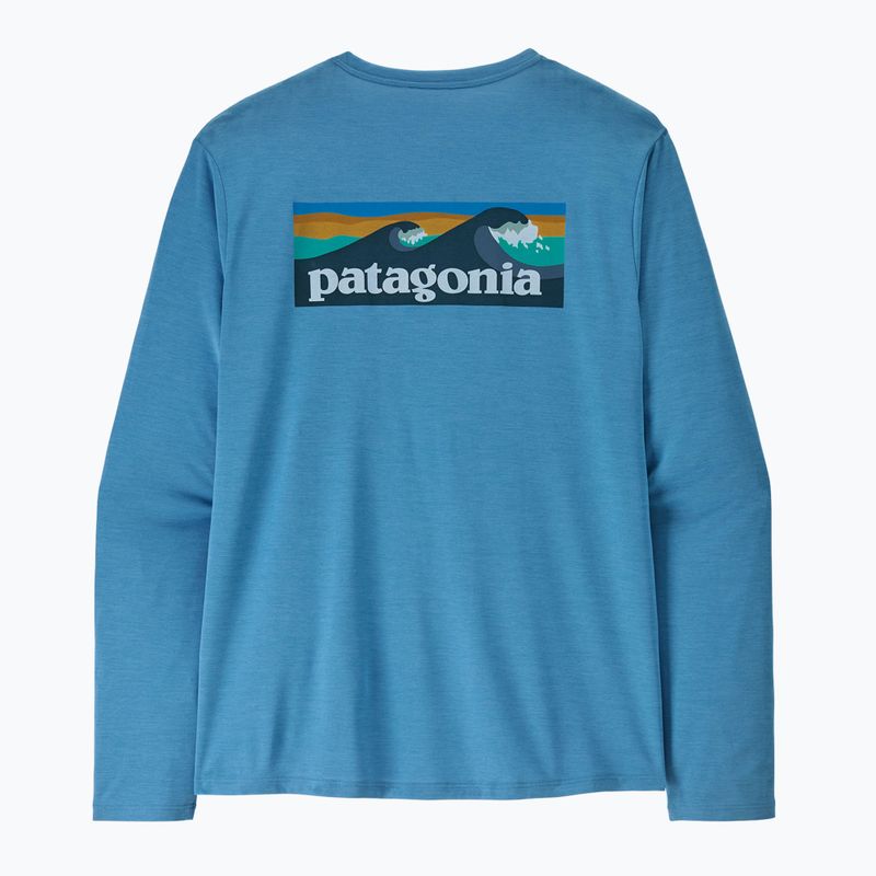 Мъжка блуза с дълъг ръкав Patagonia Capilene Cool Daily - Boardshort Logo shore blue/light shore blue x-dye 5