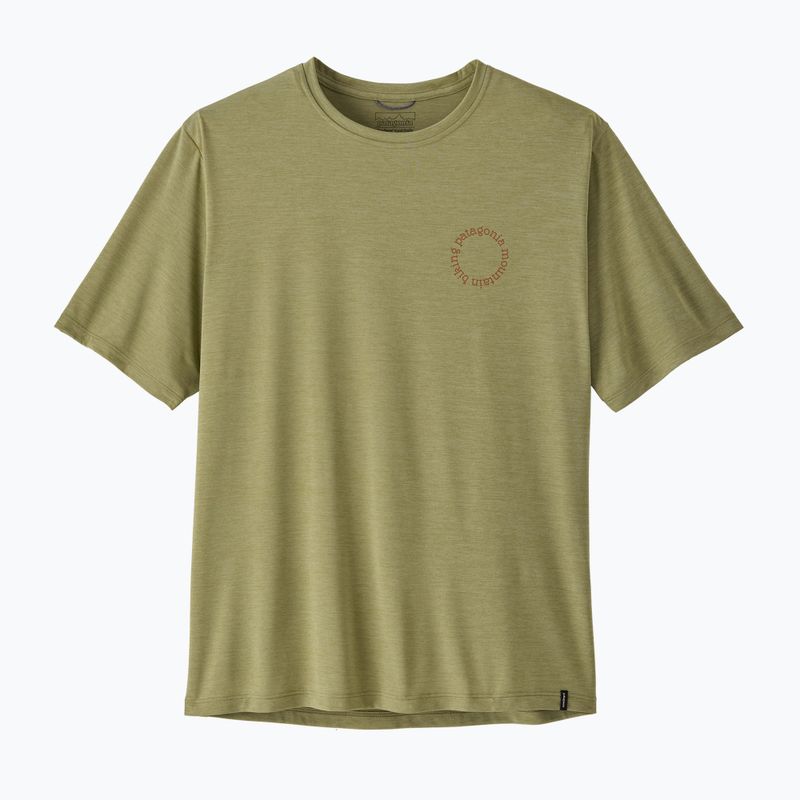Мъжка тениска за трекинг Patagonia Cap Cool Daily Shirt - Spoke Stencil gumtree green - light gumtree green x-dye