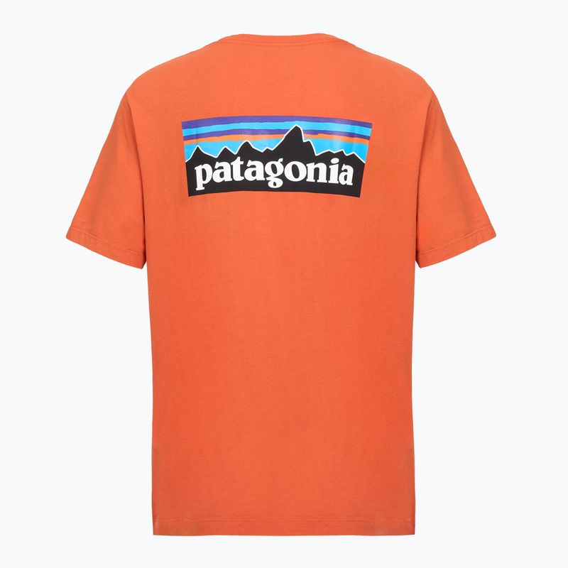 Мъжка тениска Patagonia P-6 Logo coal orange 2
