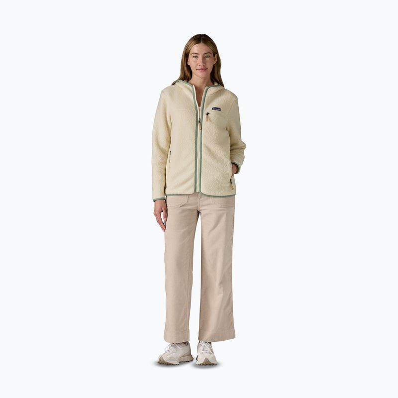 Дамски суитшърт Patagonia Retro Pile Hoody natural w/ellwood green 2
