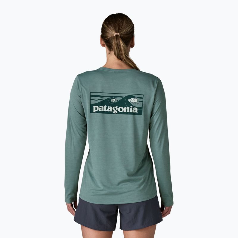 Дамска блуза с дълъг ръкав Patagonia Capilene Cool Daily Shirt - Boardshort Logo blue sage/light blue sage x-dye 3