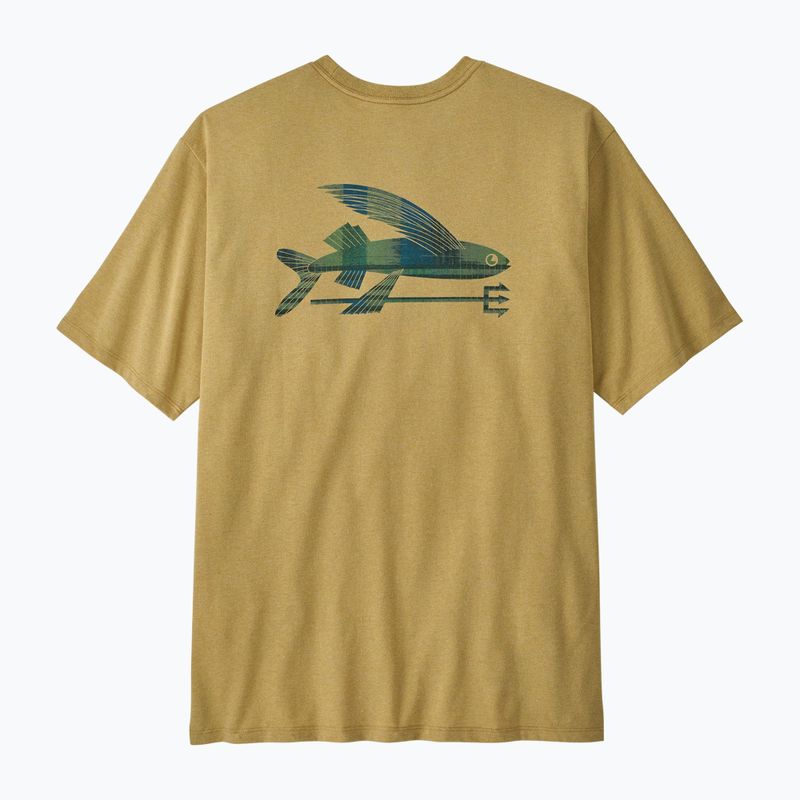 Мъжка тениска Patagonia Flying Fish Responsibili Tee limestone yellow/heritage fitz 5