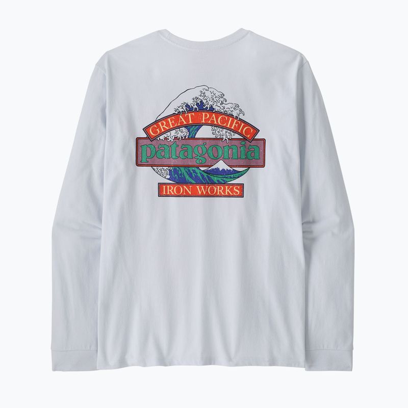 Мъжка блуза с дълъг ръкав за трекинг Patagonia Great Waves Responsibili Tee white 2