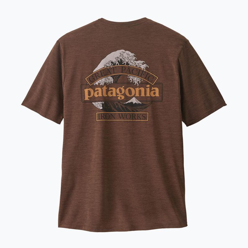 Мъжка тениска Patagonia Cap Cool Daily Great Waves berm brown - light berm brown x-dye 2