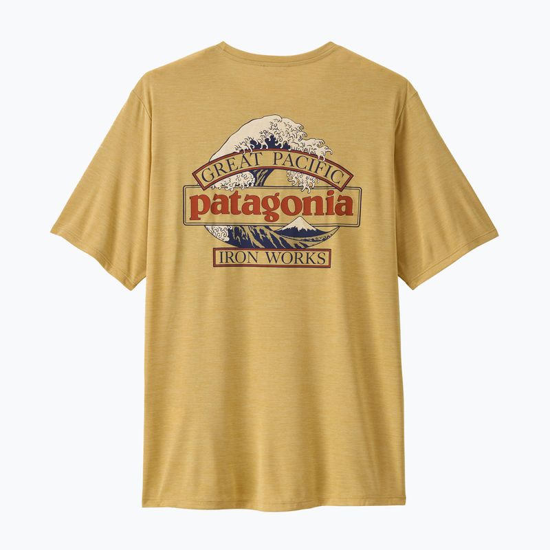 Мъжка тениска Patagonia Cap Cool Daily Great Waves limestone yellow - light limestone yellow x-dye 2