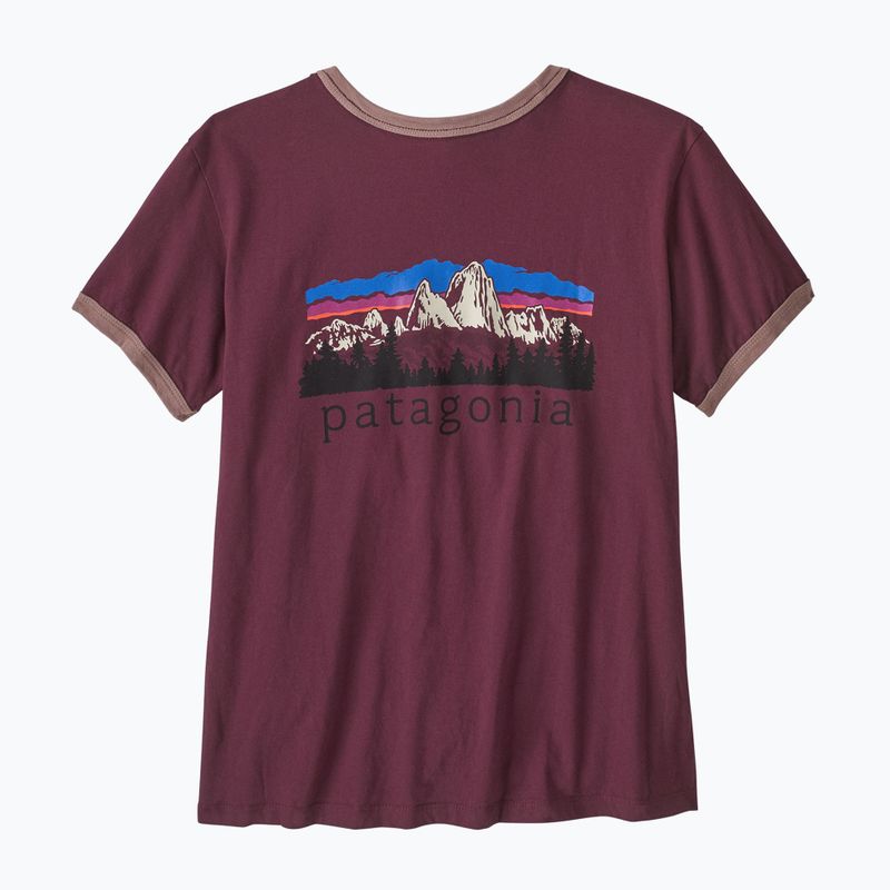 Дамска тениска Patagonia Fitz Roy Foothills Ringer Tee berry fig 2