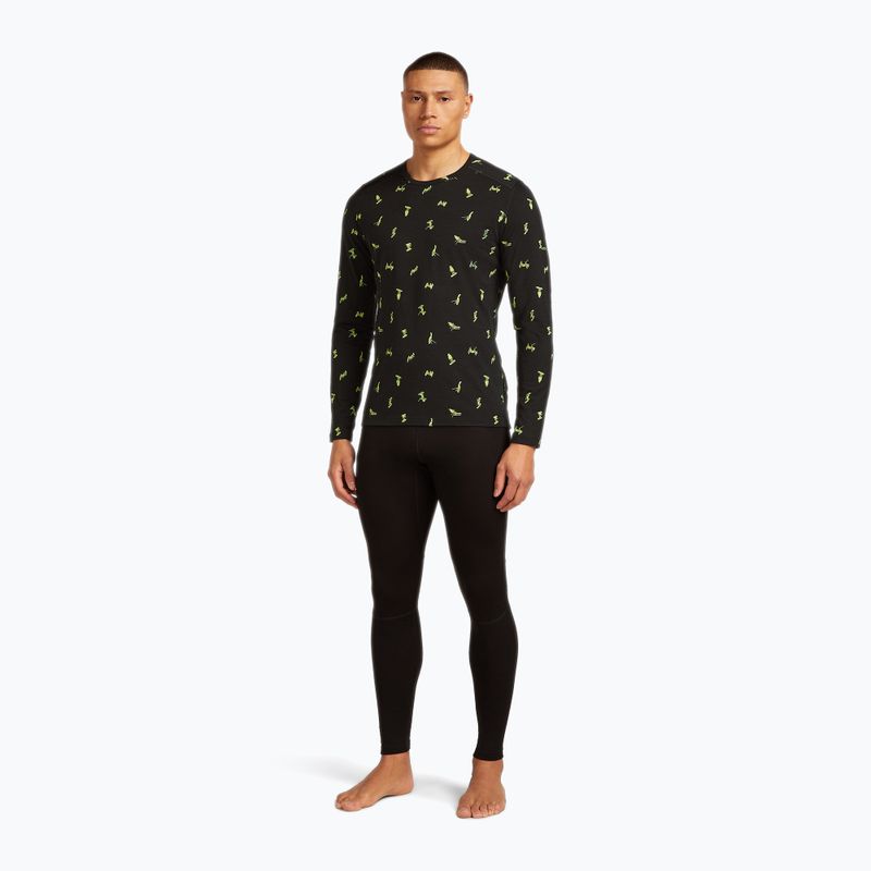 Мъжки термо ръкав Icebreaker Merino 200 Oasis Crewe Snow Day black/peridot/aop 2