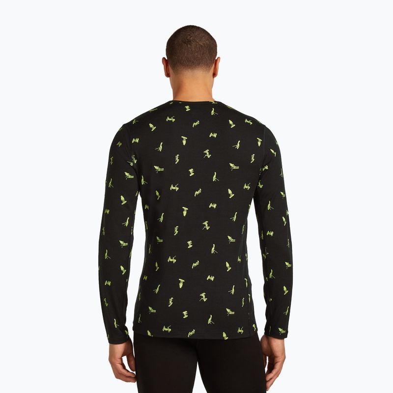 Мъжки термо ръкав Icebreaker Merino 200 Oasis Crewe Snow Day black/peridot/aop 3
