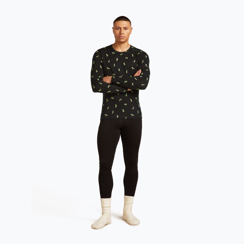Мъжки термо ръкав Icebreaker Merino 200 Oasis Crewe Snow Day black/peridot/aop 5