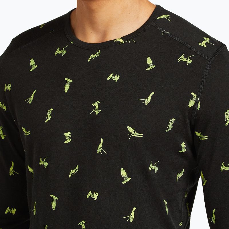 Мъжка термоактивна блуза с дълъг ръкав icebreaker Merino 200 Oasis Crewe Snow Day black/peridot/aop 6