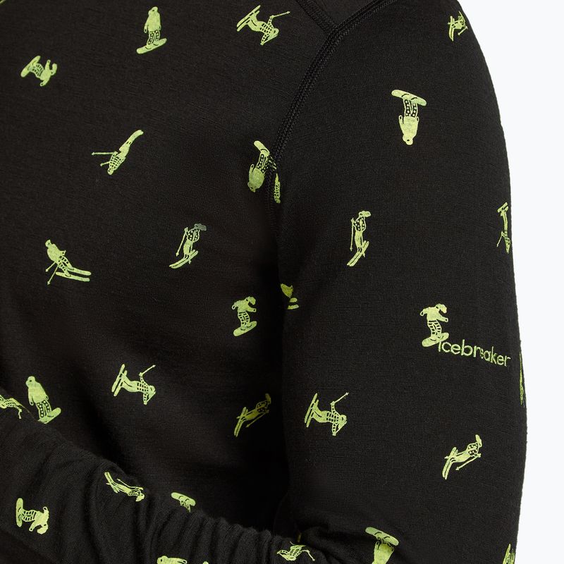 Мъжка термоактивна блуза с дълъг ръкав icebreaker Merino 200 Oasis Crewe Snow Day black/peridot/aop 7