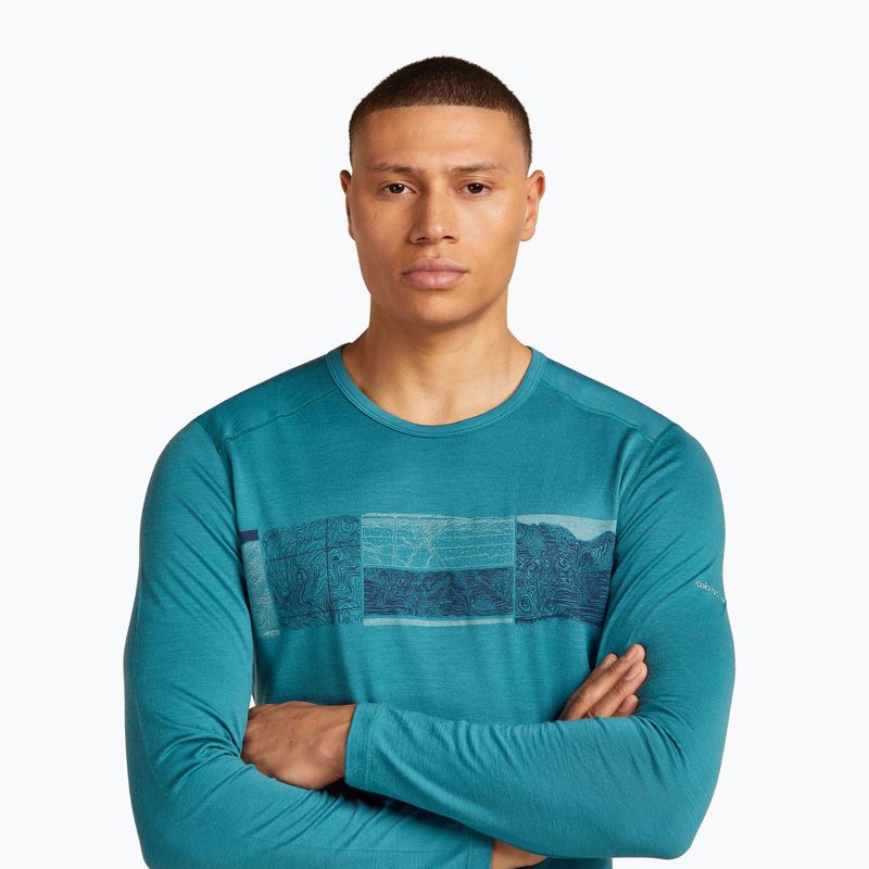 Мъжки Icebreaker Merino 200 Oasis Crewe Elevation Line топаз термален дълъг ръкав 6