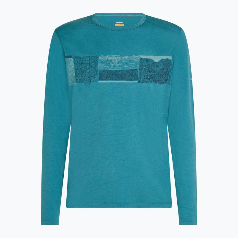 Мъжки Icebreaker Merino 200 Oasis Crewe Elevation Line топаз термален дълъг ръкав 7
