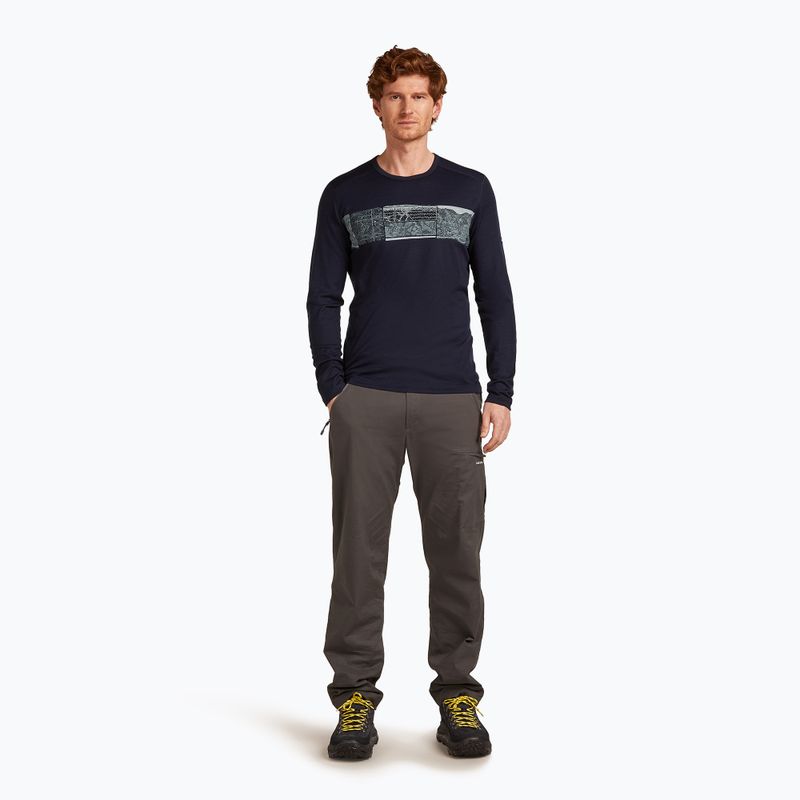 Мъжка термоактивна блуза icebreaker Merino 200 Oasis Crewe Elevation Line midnight navy 2