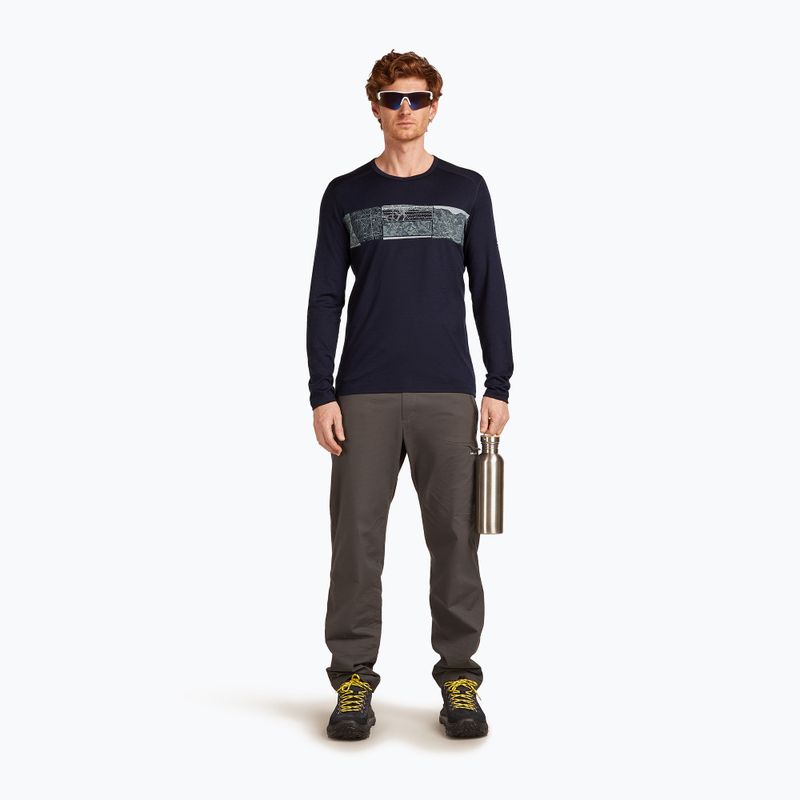 Мъжка термоактивна блуза icebreaker Merino 200 Oasis Crewe Elevation Line midnight navy 4