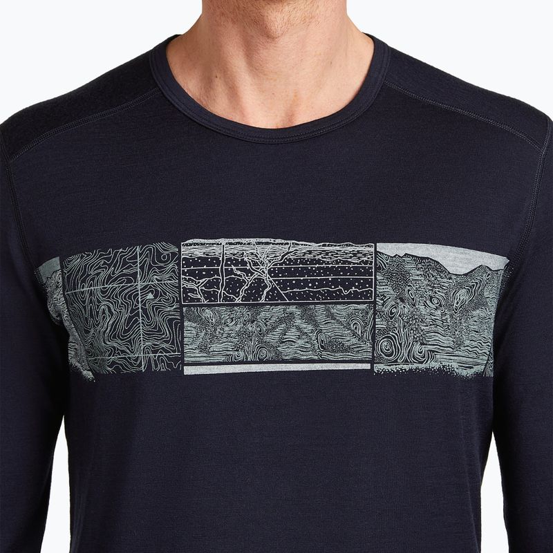 Мъжка термоактивна блуза icebreaker Merino 200 Oasis Crewe Elevation Line midnight navy 5