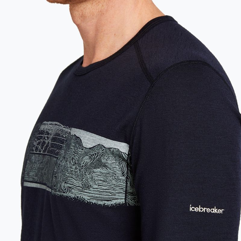 Мъжка термоактивна блуза icebreaker Merino 200 Oasis Crewe Elevation Line midnight navy 6