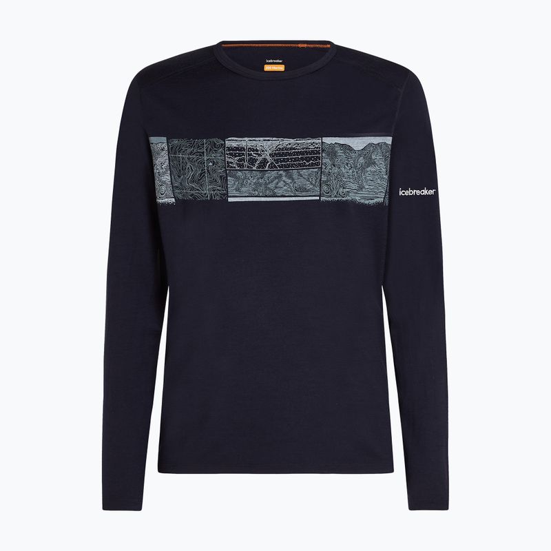 Мъжки термален дълъг ръкав Icebreaker Merino 200 Oasis Crewe Elevation Line midnight navy 7