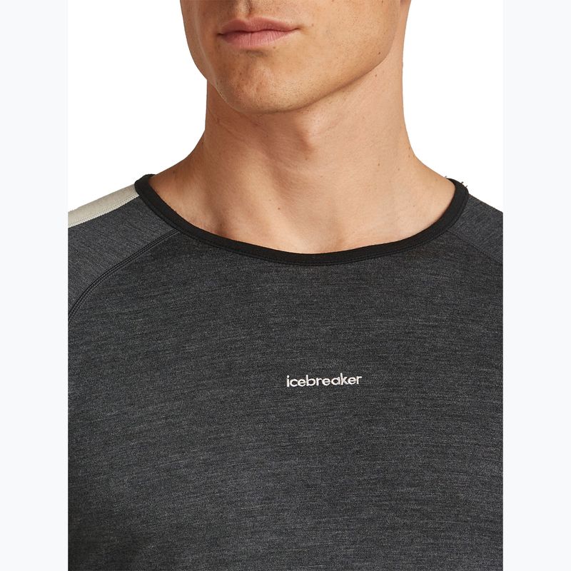 Мъжка термоактивна блуза с дълъг ръкав Icebreaker Merino 200 Oasis+ LS Crewe 0JI black/jet heather/undyed/cb 5