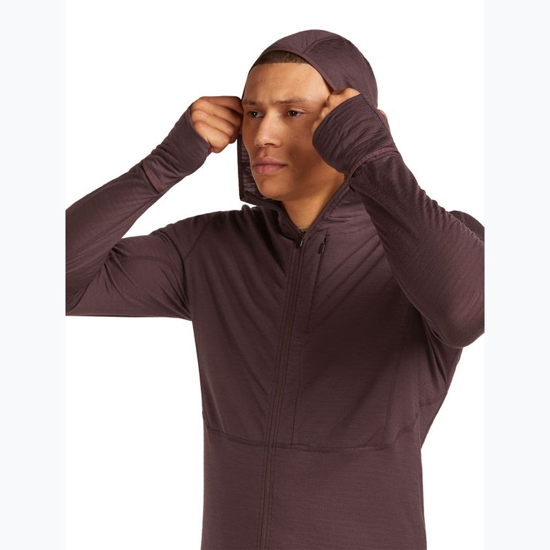 Мъжки потник Icebreaker Merino 200 RealFleece Descender Zip Hoodie java trekking sweatshirt 5