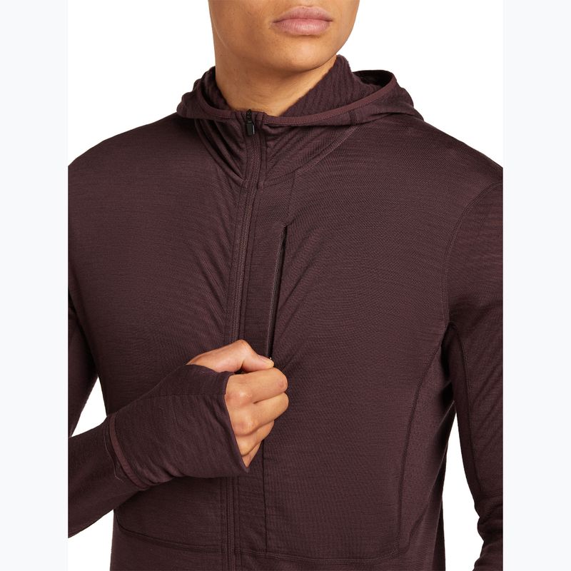 Мъжки потник Icebreaker Merino 200 RealFleece Descender Zip Hoodie java trekking sweatshirt 7