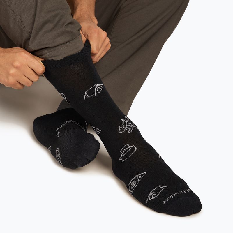 Мъжки чорапи Icebreaker Merino Ultralight Crew Camp Ess black/alloy 3
