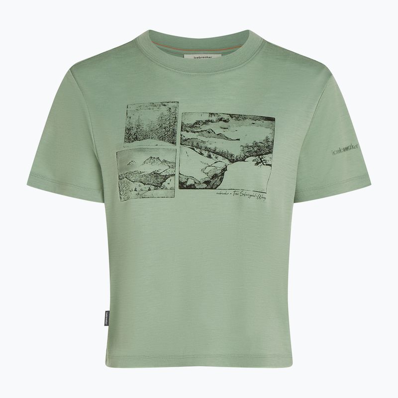 Дамска тениска icebreaker Merino 150 Tech Lite Crop The Climb seaglass 7