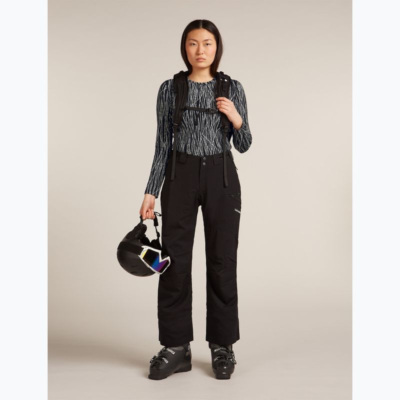 Дамска блуза с дълъг ръкав Icebreaker Merino 260 Tech Vertex Crewe Delta Lines AOP black/snow/j 8