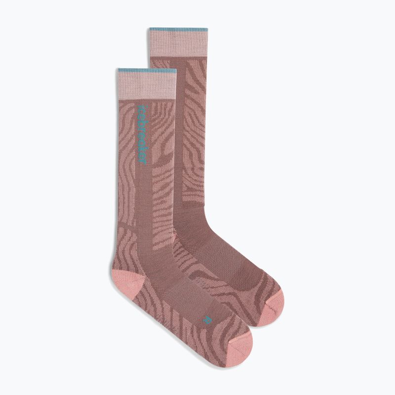 Дамски скиорски чорапи Icebreaker Merino Ski+ Light OTC Mountain Contour summit/blush/hydro 2