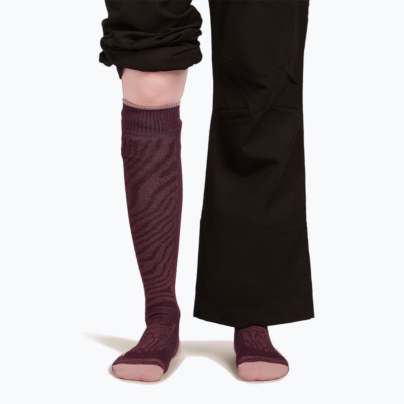 Дамски скиорски чорапи Icebreaker Merino Ski+ Medium OTC Mountain Contour java/blush/summit 3