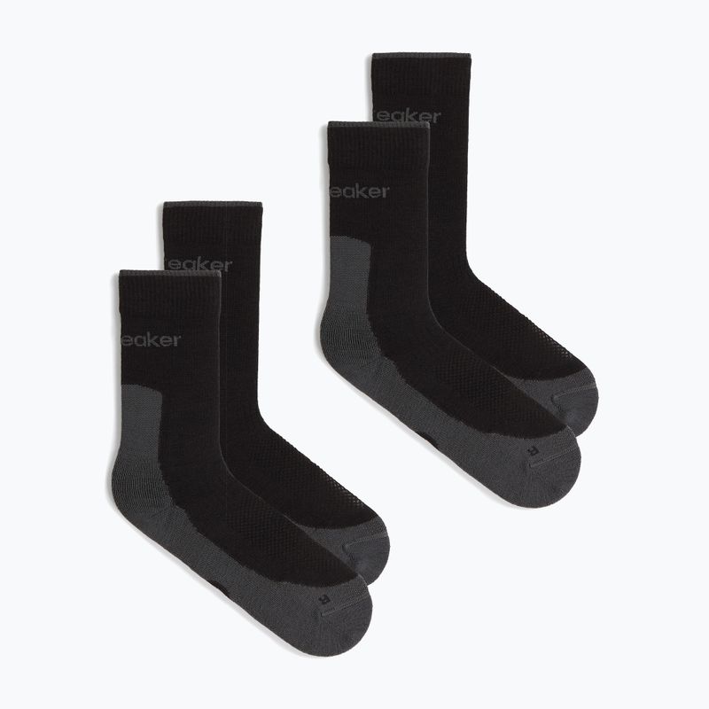 Мъжки чорапи Icebreaker Merino Hike+ Light Crew 2 чифта black/obsidian 6