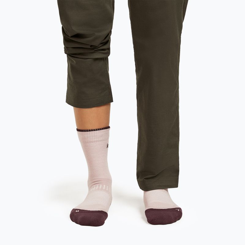 Дамски чорапи Icebreaker Merino Hike+ Light Crew pink quartz/java 3