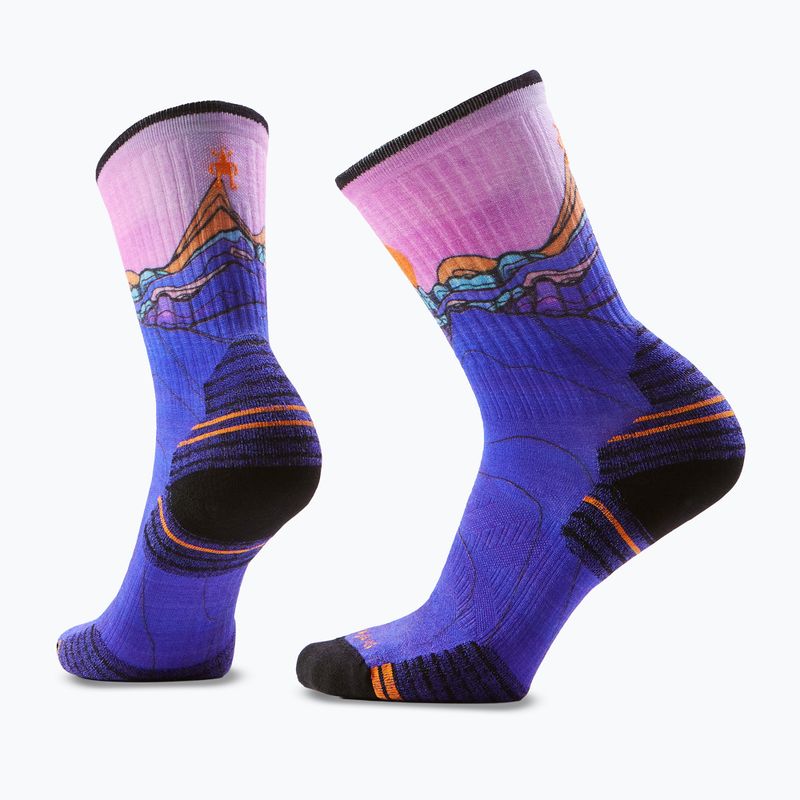 Дамски чорапи Smartwool Hike Mountain Sunrise Print Crew deep navy 6