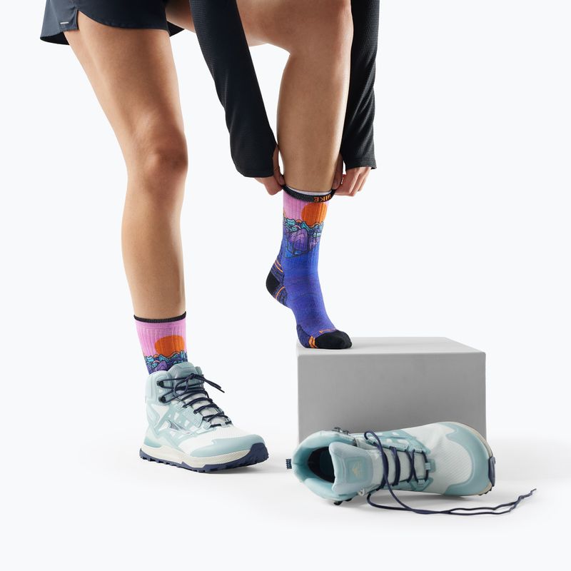 Дамски чорапи Smartwool Hike Mountain Sunrise Print Crew deep navy 7