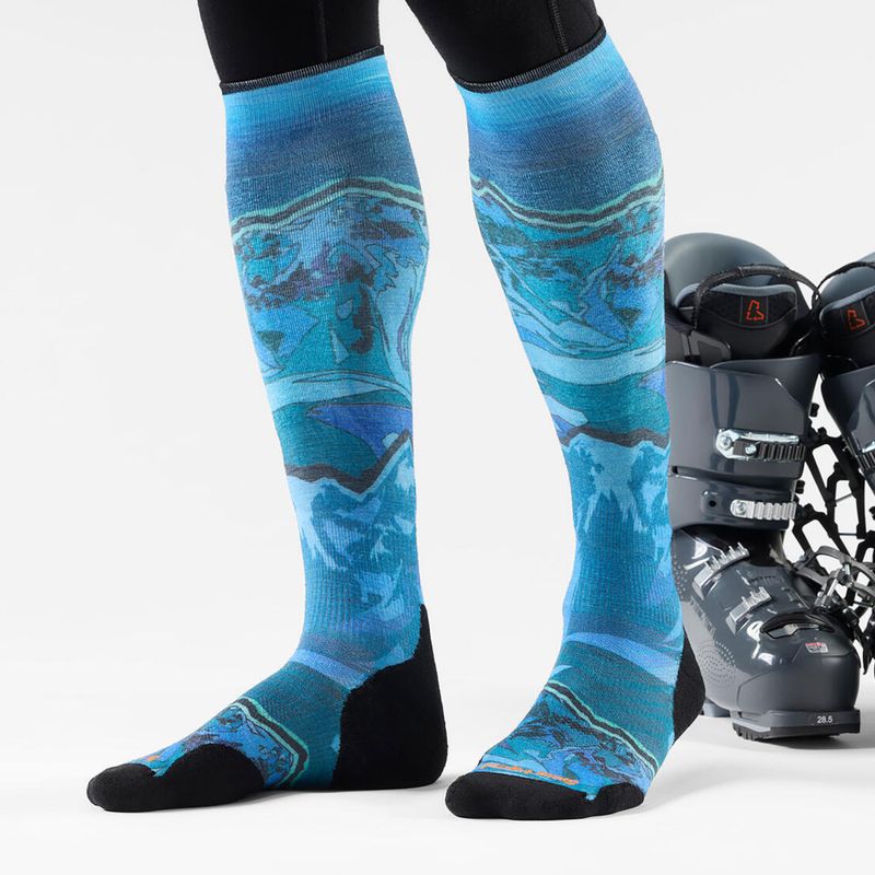 Скиорски чорапи Smartwool Ski Targeted Cushion Storm Peak Print OTC nightfall blue 2