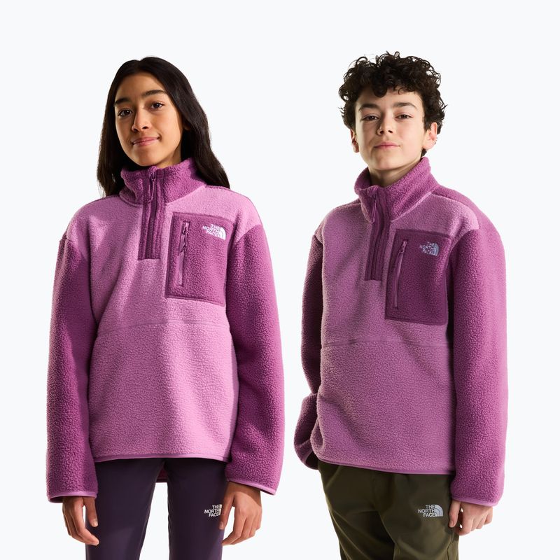 Детски поларен суитшърт The North Face Yumiori 1/4 Zip hushed lavender 3