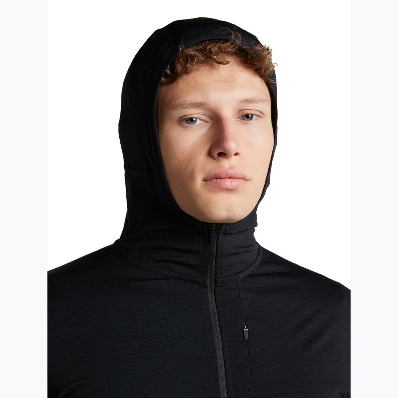 Мъжки суитшърт за трекинг Icebreaker Merino 200 Realfleece Descender Half Zip Hoodie black 6