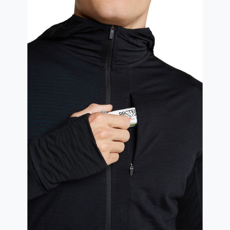Мъжки суитшърт за трекинг Icebreaker Merino 200 Realfleece Descender Half Zip Hoodie black 7