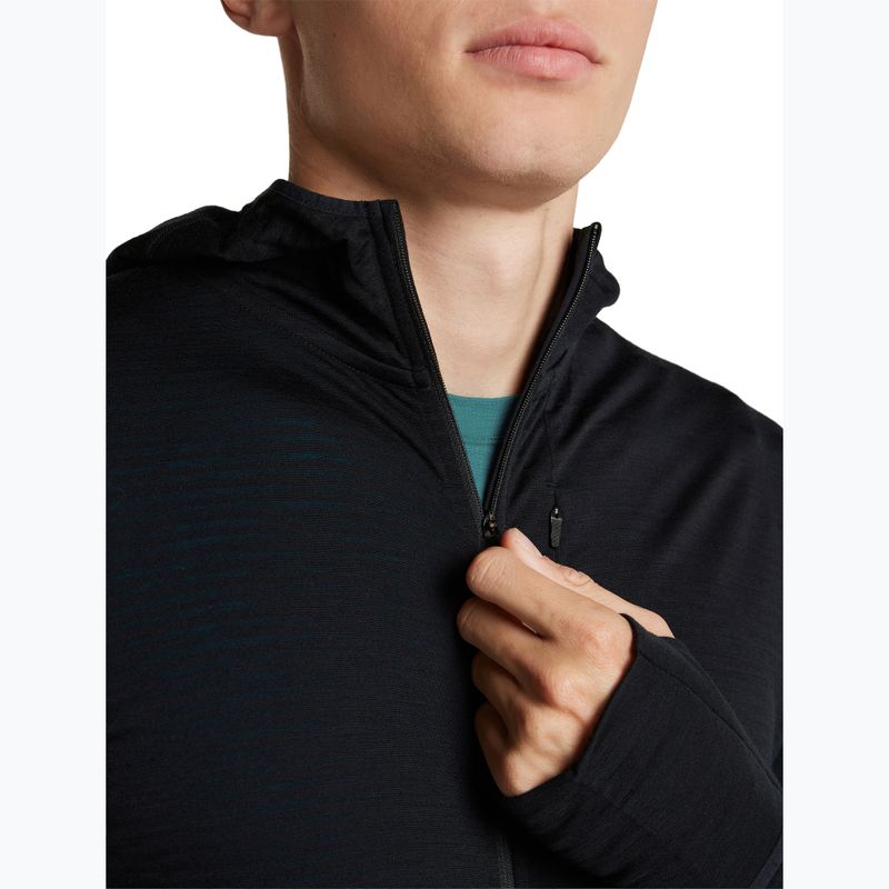 Мъжки суитшърт за трекинг Icebreaker Merino 200 Realfleece Descender Half Zip Hoodie black 8
