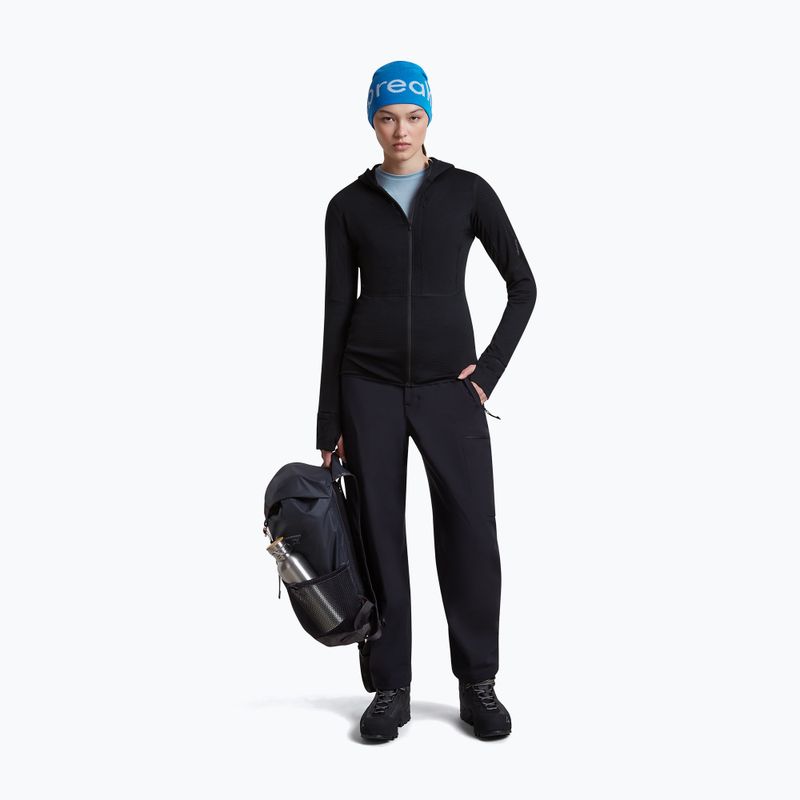 Дамски суитшърт за трекинг Icebreaker Merino 200 Realfleece Descender Half Zip Hoodie black 2