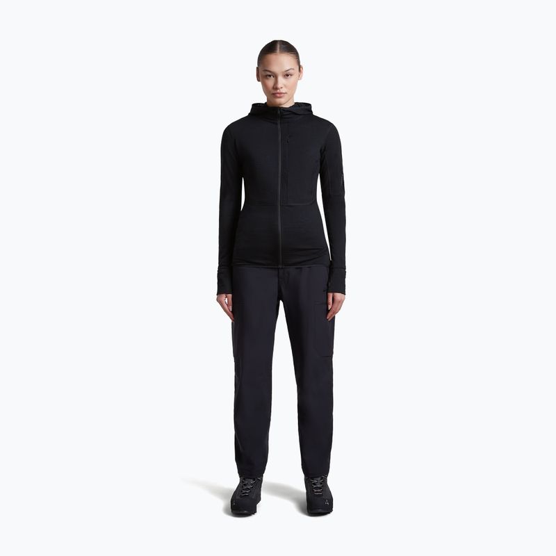 Дамски суитшърт за трекинг Icebreaker Merino 200 Realfleece Descender Half Zip Hoodie black 4