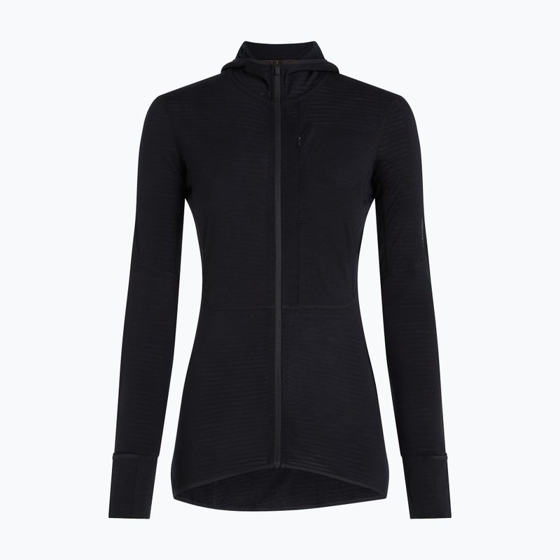 Дамски суитшърт за трекинг Icebreaker Merino 200 Realfleece Descender Half Zip Hoodie black 9