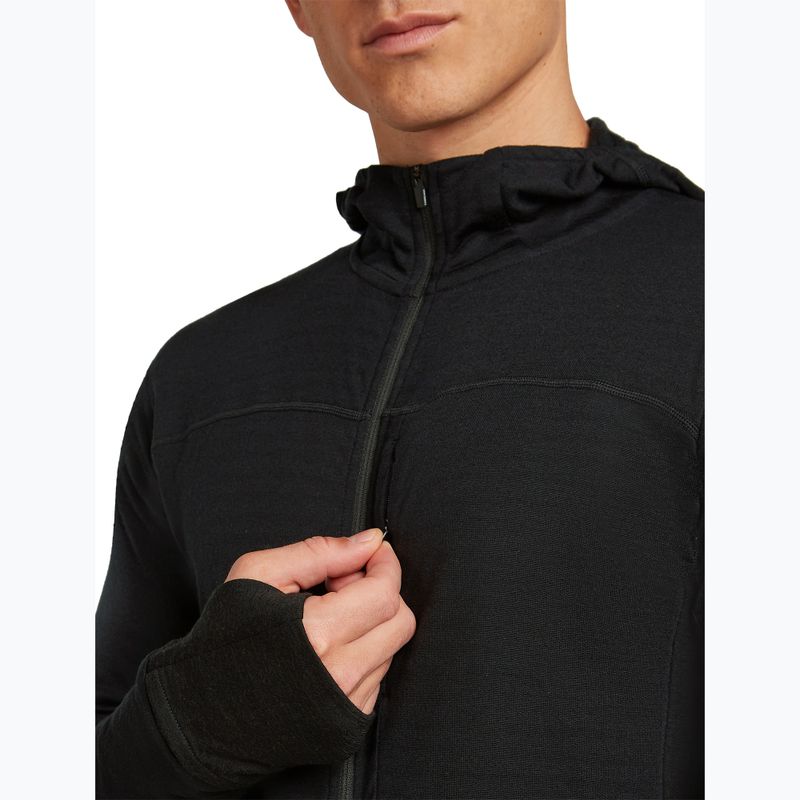 Мъжки суитшърт за трекинг Icebreaker Merino 300 Realfleece Descender Zip Hoodie black 5