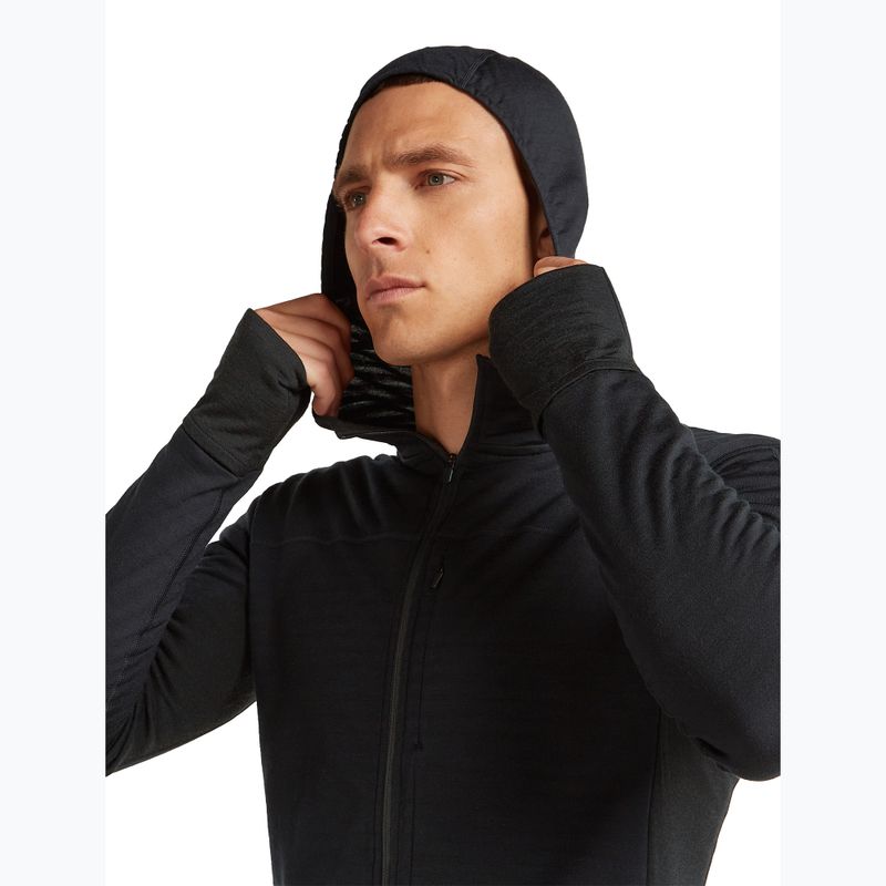 Мъжки суитшърт за трекинг Icebreaker Merino 300 Realfleece Descender Zip Hoodie black 6