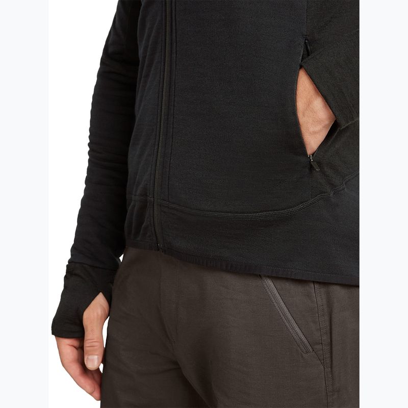 Мъжки суитшърт за трекинг Icebreaker Merino 300 Realfleece Descender Zip Hoodie black 9