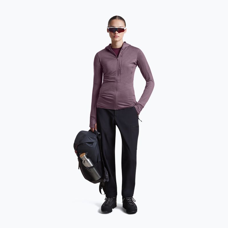 Дамски суитшърт за трекинг Icebreaker Merino 200 Realfleece Descender Half Zip Hoodie grey plum 2