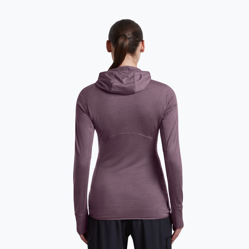Дамски суитшърт за трекинг Icebreaker Merino 200 Realfleece Descender Half Zip Hoodie grey plum 3