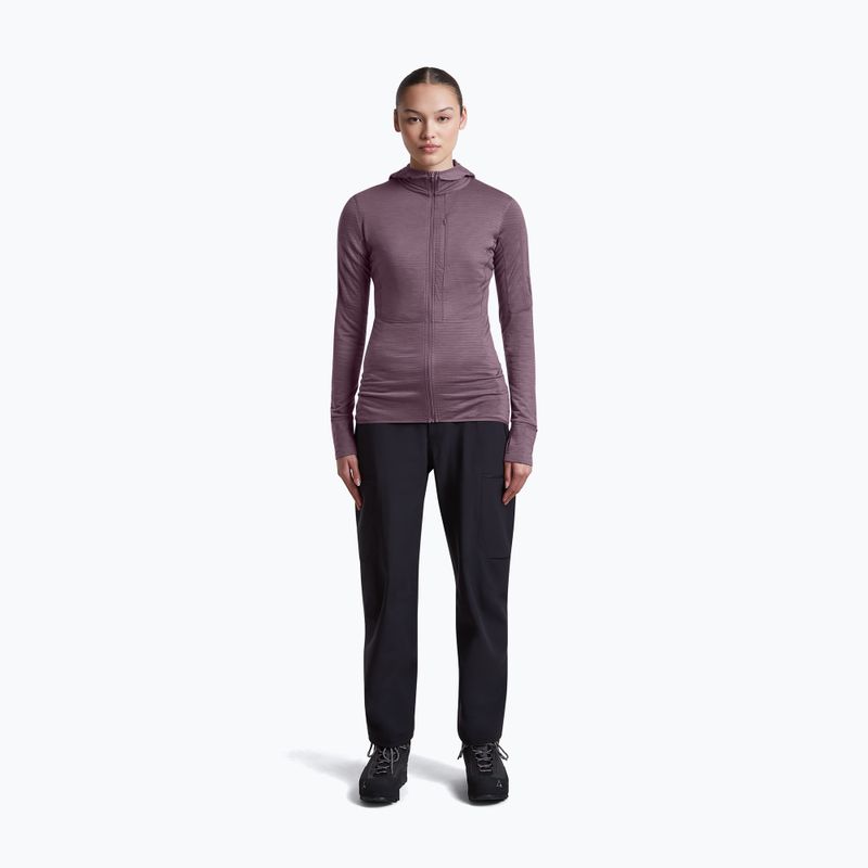 Дамски суитшърт за трекинг Icebreaker Merino 200 Realfleece Descender Half Zip Hoodie grey plum 4