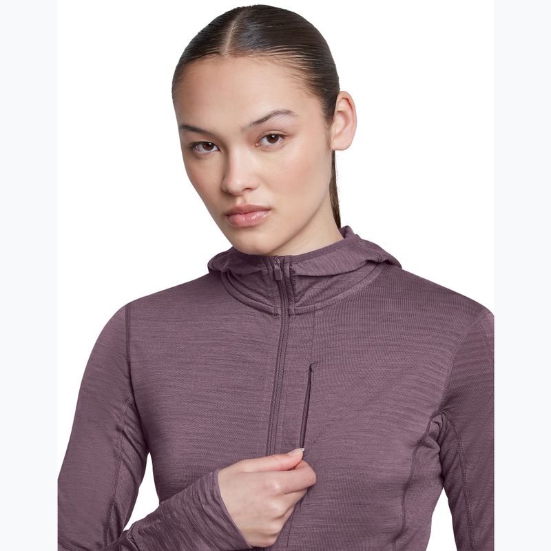 Дамски суитшърт за трекинг Icebreaker Merino 200 Realfleece Descender Half Zip Hoodie grey plum 7