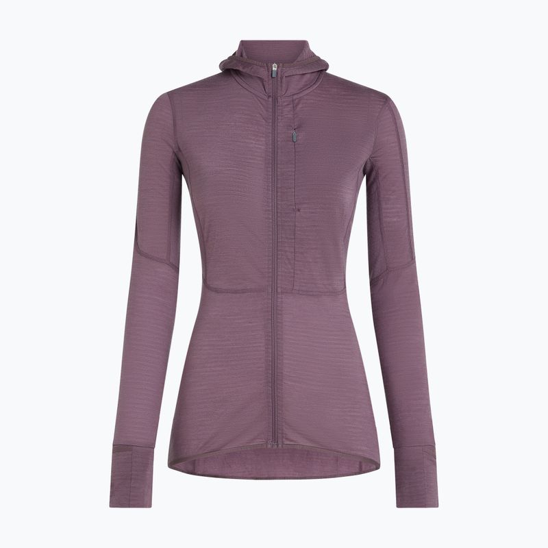 Дамски суитшърт за трекинг Icebreaker Merino 200 Realfleece Descender Half Zip Hoodie grey plum 10
